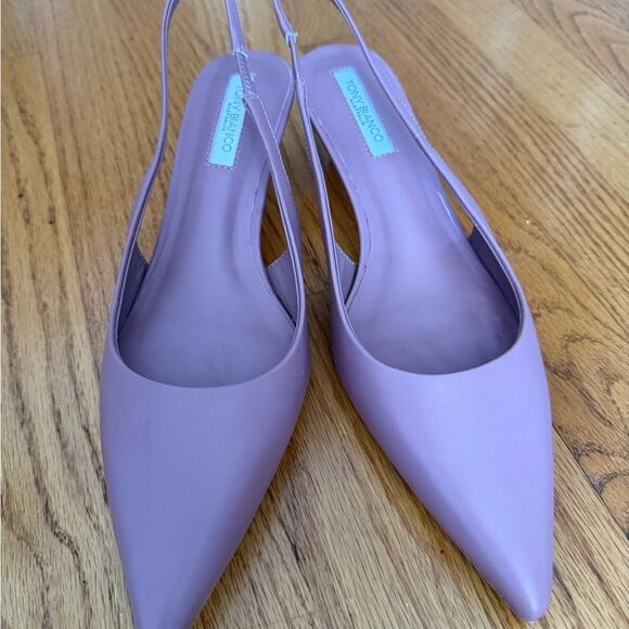 Tony Bianco Blush Pink Slingback Heels | Size 7.5 | Pointed Toe - Picture 4 of 8